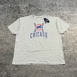 NEW Fanatics Chicago Cubs T Shirt Mens 3XL Gray MLB Graphic Logo